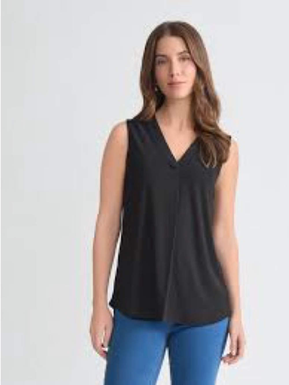 Classic Black Sequin V-Neck Sleeveless Top - Women's Large